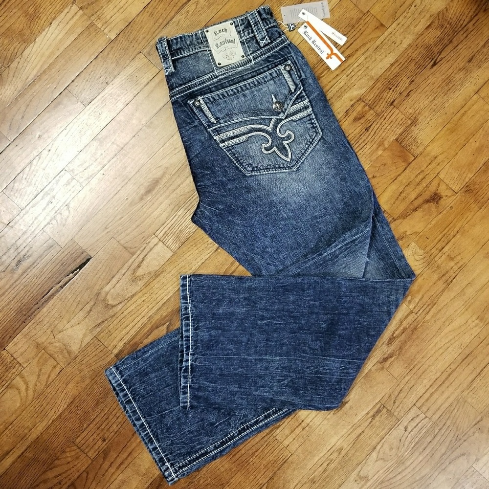 Rock Revival denim jeans 40 faro straight NWT